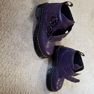 Dr. Martens Purple Leather Ankle Boots
